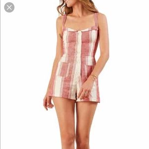 Reformation Coconut Romper in Cuba Stripe